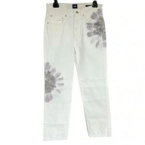 Edwin Women's 25 Kali Vintage Straight Leg Jeans White Tie Dye
